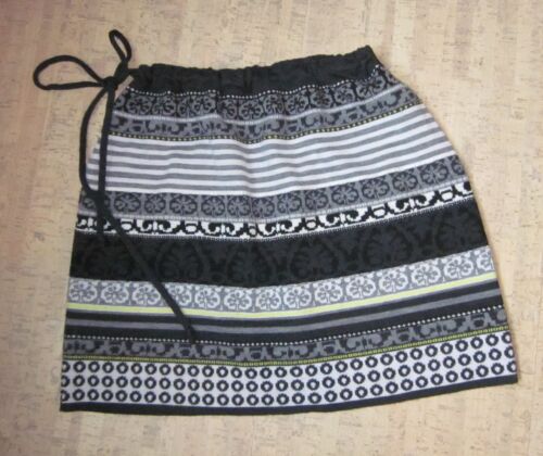 Icelandic Design Wool Skirt M Striped black white 100% Merino Wool Mini - Zdjęcie 1 z 6