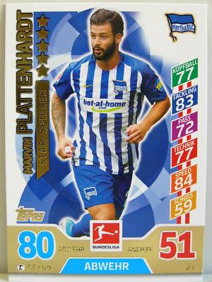 Match Attax 2017/18 Bundesliga - #023 Marvin Plattenhardt - Star-Spieler
