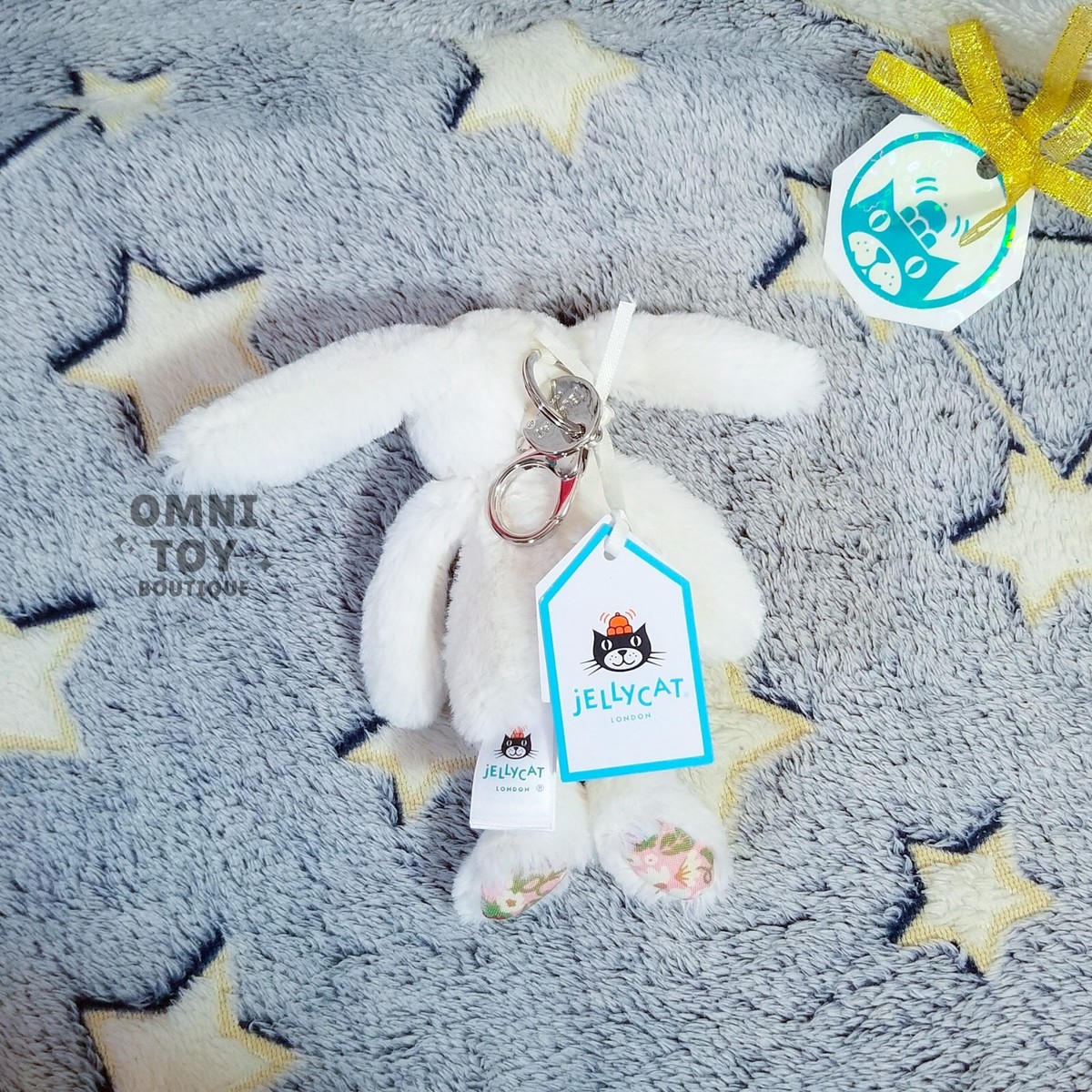  Blossom Cream Bunny Berryキーホルダー 100% Authentic Jellycat Blossom Cream Bunny 'Berry' Bag