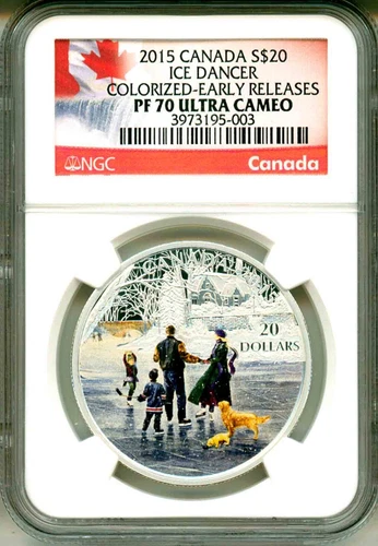 2015 Canada S$20 Ice Dancer Colorized ER NGC PF70 Ultra Cameo Mint Box & COA OGP
