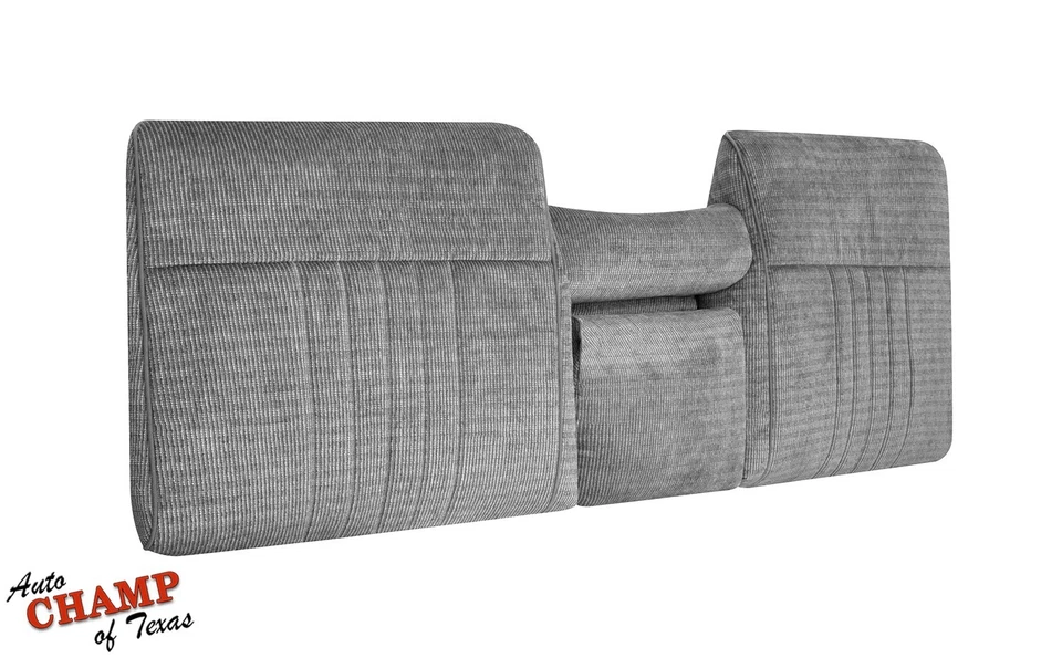 1990 1991 Ford F150 F250 F350 XLT -Bottom/Lean Back Bench Seat Cloth Covers Gray - Image 4 of 4