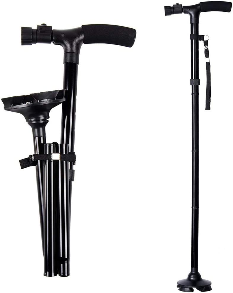Folding Cane With Led Light Adjustable Canes And Walking Sticks For Men 