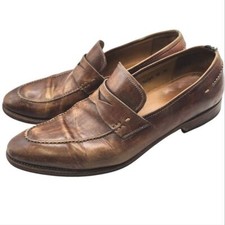 Magnanni Mens Brown Leather Penny Loafers Size 10 M