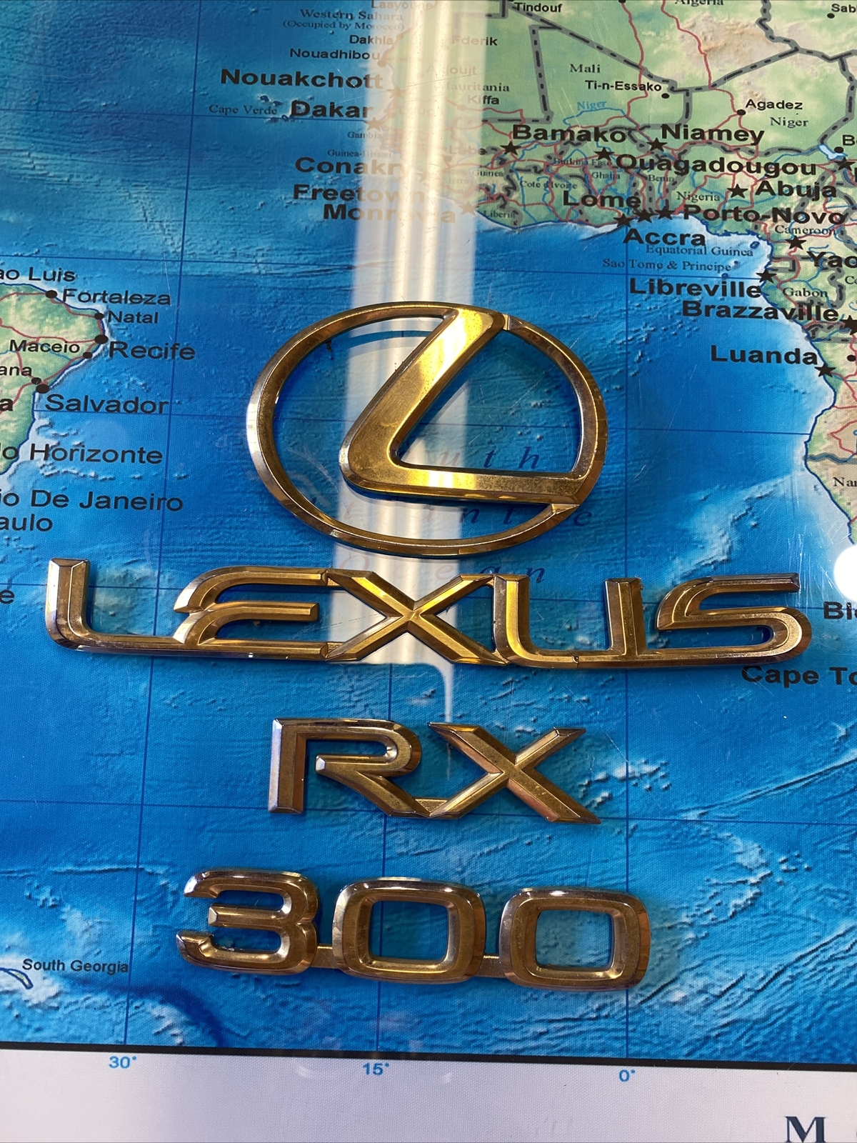 OEM 9903 LEXUS RX300 REAR GOLD EMBLEMS REAR HATCH PT57748021 eBay