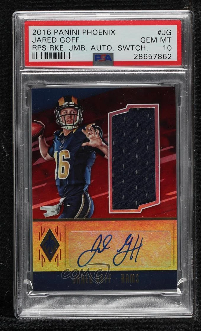 Jared Goff Panini Phoenix Rps Rookie Jumbo Autograph Swatch #JG Base