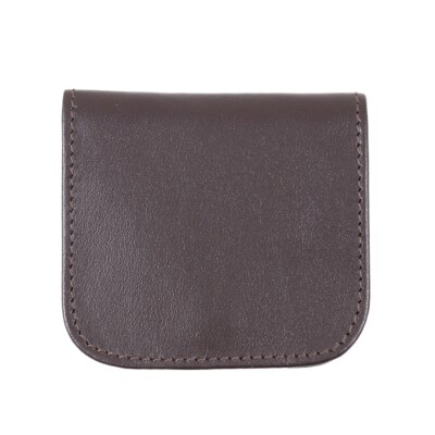 E.Marinella Napoli Small Coin Purse in Chocolate Brown Calf Leather