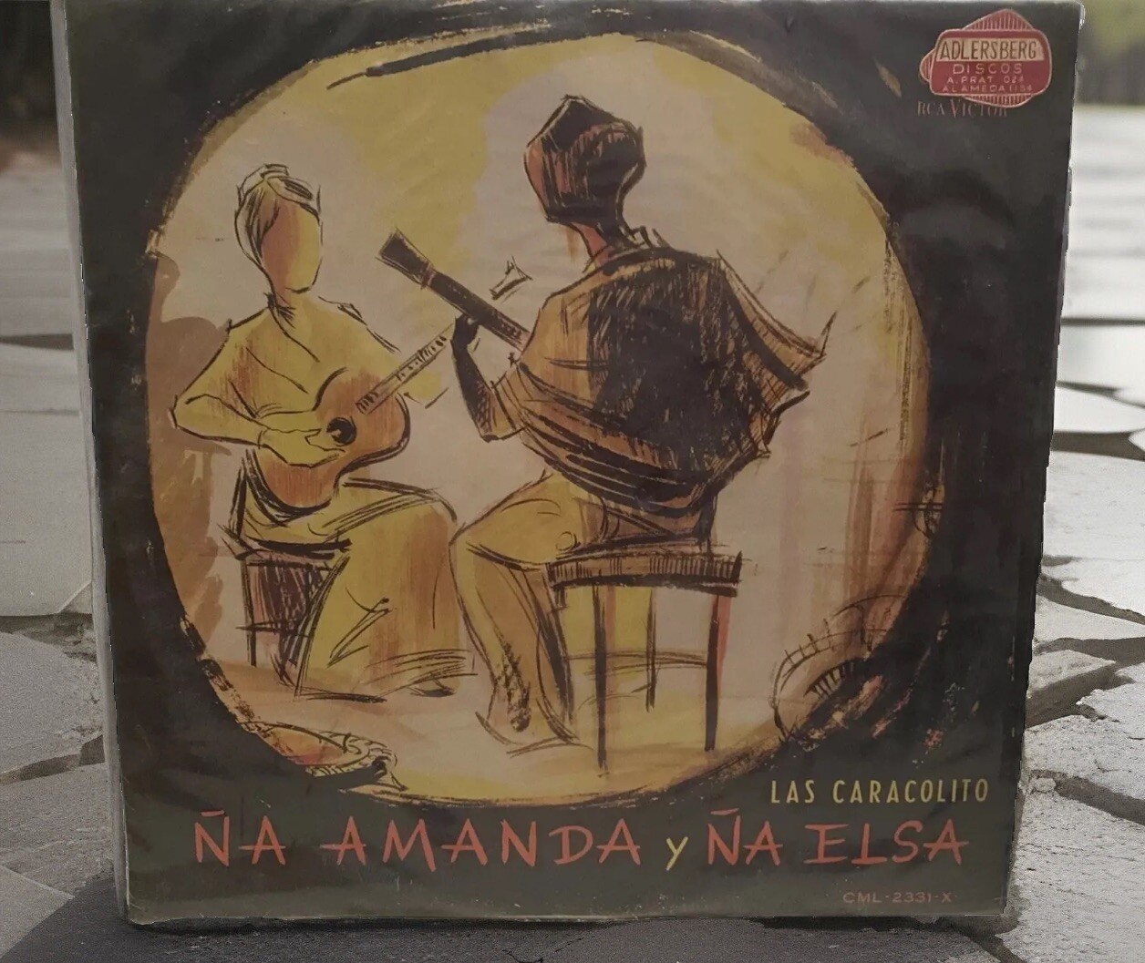 Las Caracolito Hermanas Acuña - Ña Amanda Y Ña Elsa Vinyl Record 1965 Chile