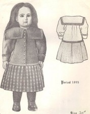 DOLL 20" DRESS Jacket sew PATTERN Victorian German French vintage look 5006p