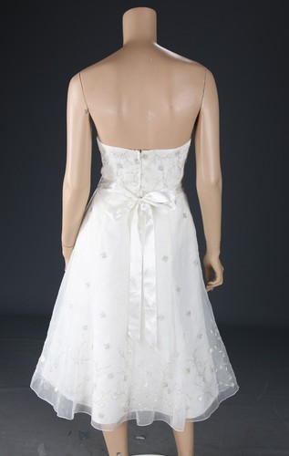 Galina Style VW8897 Ivory Beaded Organza Short Wedding Dress sz 10 - Picture 4 of 4