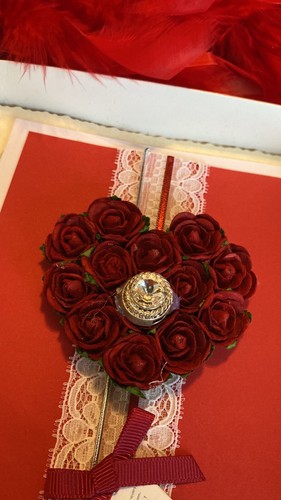 Crafted Valentines Day Card Vintage Style Design Rose Keepsake Gift Unique - Picture 2 of 2