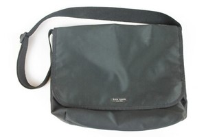 Vintage-Kate-Spade-Black-Nylon-Shoulder-Messenger-Bag-w-Adjustable-Canvas-Strap