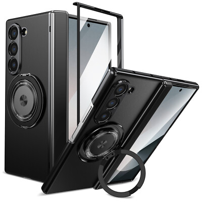 For Samsung Galaxy Z Fold 6/5/4/3 Case with Magnetic Stand & Screen Protector