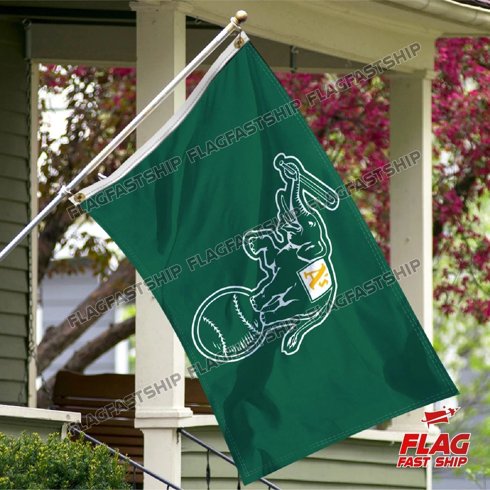 Bandeira estilo retrô Oakland Athletics A's Flag 3x5 pés beisebol frete grátis - Imagem 3 de 4