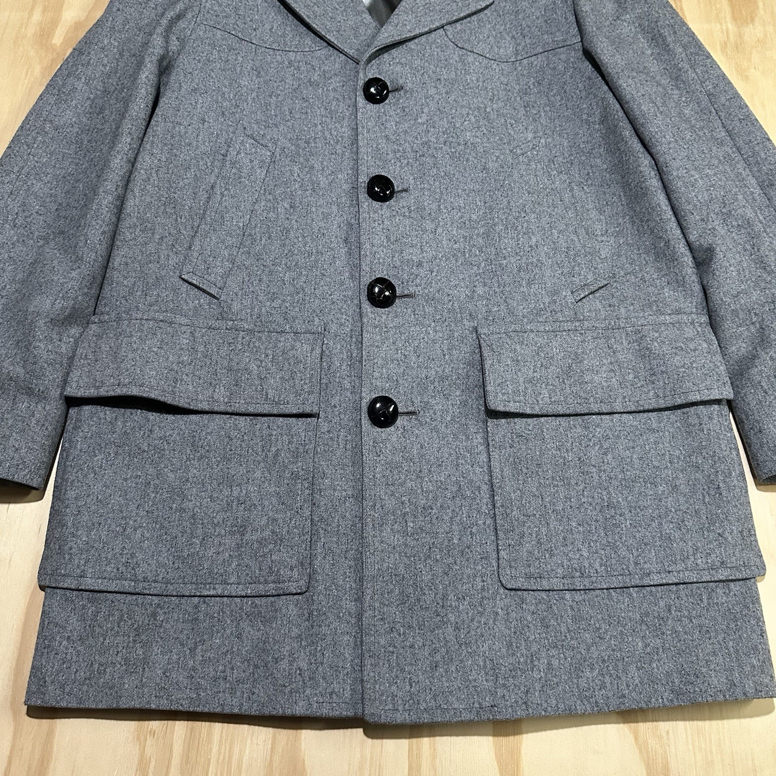 Vintage Pendleton Wool Coat Jacket Gray Western R… - image 2