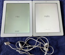 2 Apple iPads 4th  2nd-Gen , used, working, with charge/synch cables Bundle