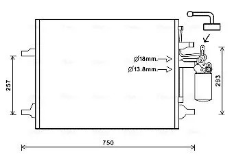 Condensatore radiatore climatizzazione R 134a VO5166D AVA QUALITY COOLING - Immagine 5