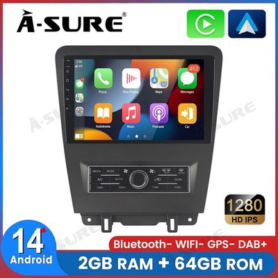 2G+32GB Android 14 Autoradio Für Ford Mustang 2010-2014 GPS Navi CarPlay RDS SWC