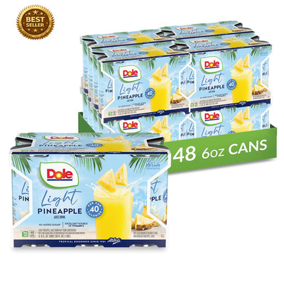 Light Pineapple Juice Drink, No Added Sugar, 40 Calories per Can, Excellent Sour