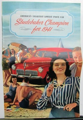 1941 Studebaker Champion Sedan & Coupe Color Sales Brochure Original