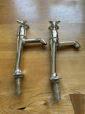 GENUINE VINTAGE CHROME PILLAR TAPS BELFAST KITCHEN SINK TAPS FOR RESTORATION