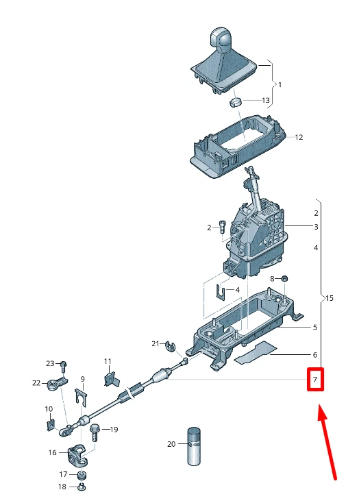VW GOLF VII BA5, BV5 Automatic Gear Shift Cable 5Q0713266AH NEW GENUINE - Image 4 of 4