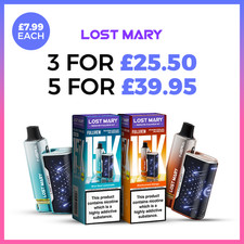 Lost Mary Nera 15K Prefilled Pod Kit Vape 800mAh Rechargeable MTL Device 20mg UK