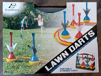 Eastpoint Sports~Lawn Darts w/Caddy Non Metal Point Outdoor Yard Game (Complete)