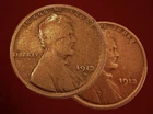 2 Early Lincoln Cent Wheats 1913-D and a 1913-P Nice Set, Free Shipping