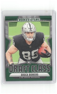 Brock Bowers 2024 Panini Rookies & Stars #DC-BBS Draft Class Green Raiders