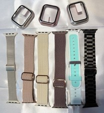 Apple Watch Silicone Metal Stretch Strap Band Case Protectors Lot Replacement
