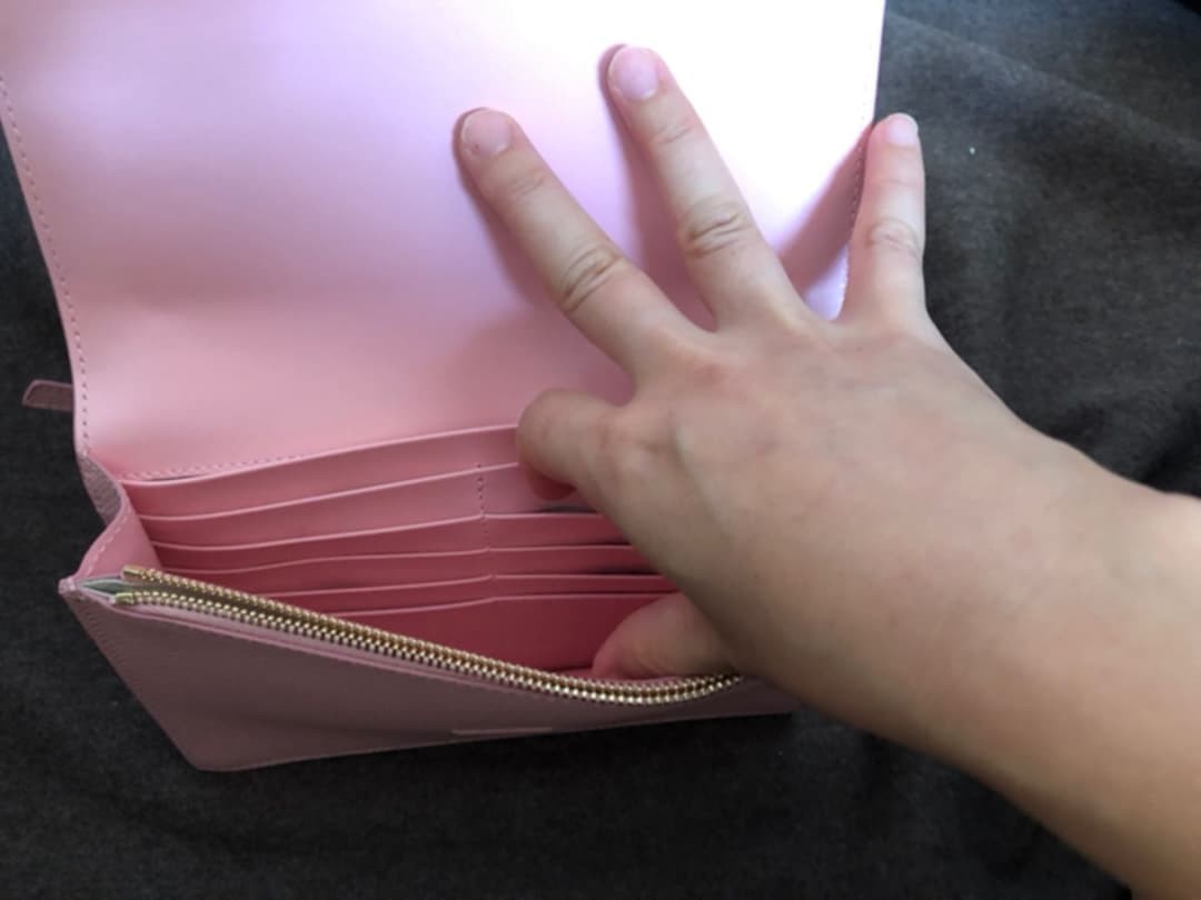 Smythson Panama Wallet Bag Pink Calf Leather with Protective bag ship From JAPAN image 6