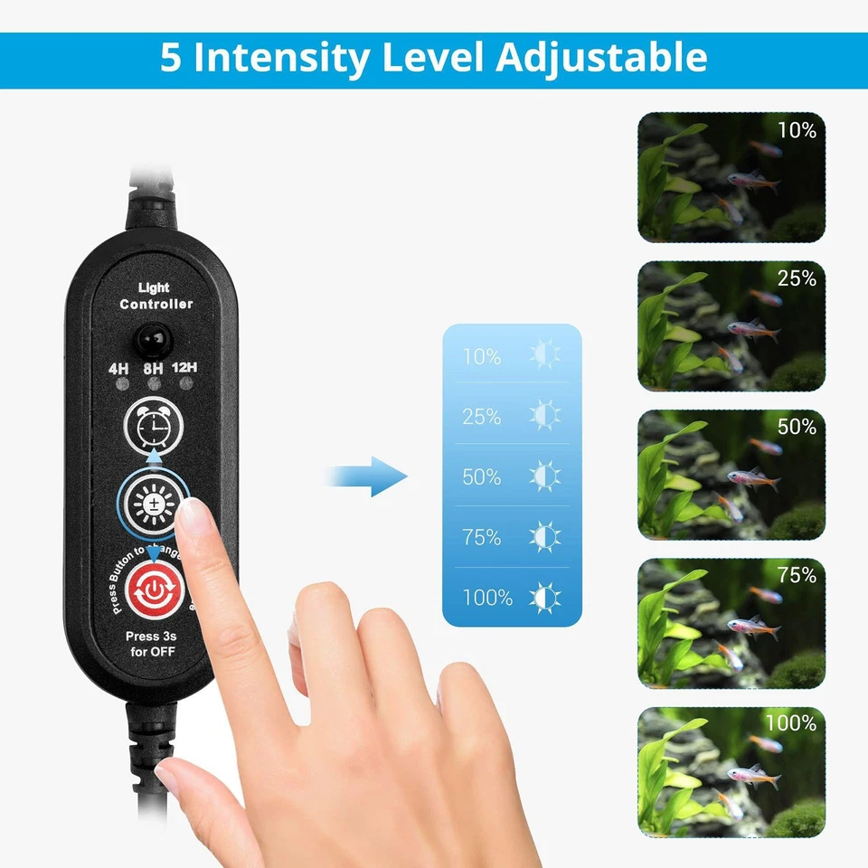 Remote Control RGB Aquarium Light Led Tropical Fish Coral Fish Tank XUUS - Image 3 of 4