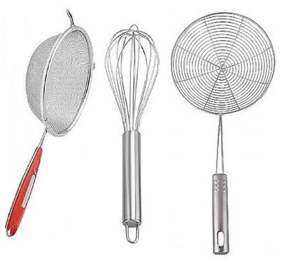 #ad Soup amp; Juice Strainer with Stainless Steel Pack of 3 Silver 32 X 14 X 9 cm $32.00