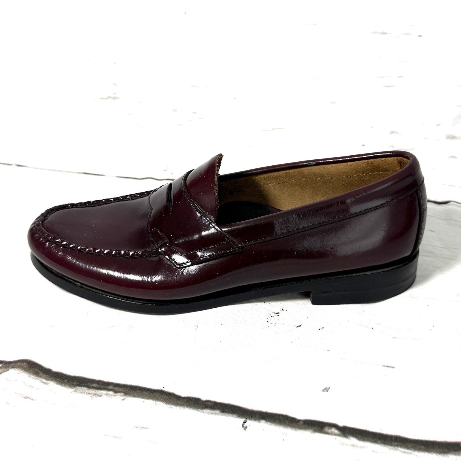 Bass Weejuns Logan Shoes Men’s 7.5D Burgundy Penny Loafers Slip On Leather