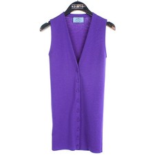 Prada 100% Wool Purple Sleeveless Dress Women
