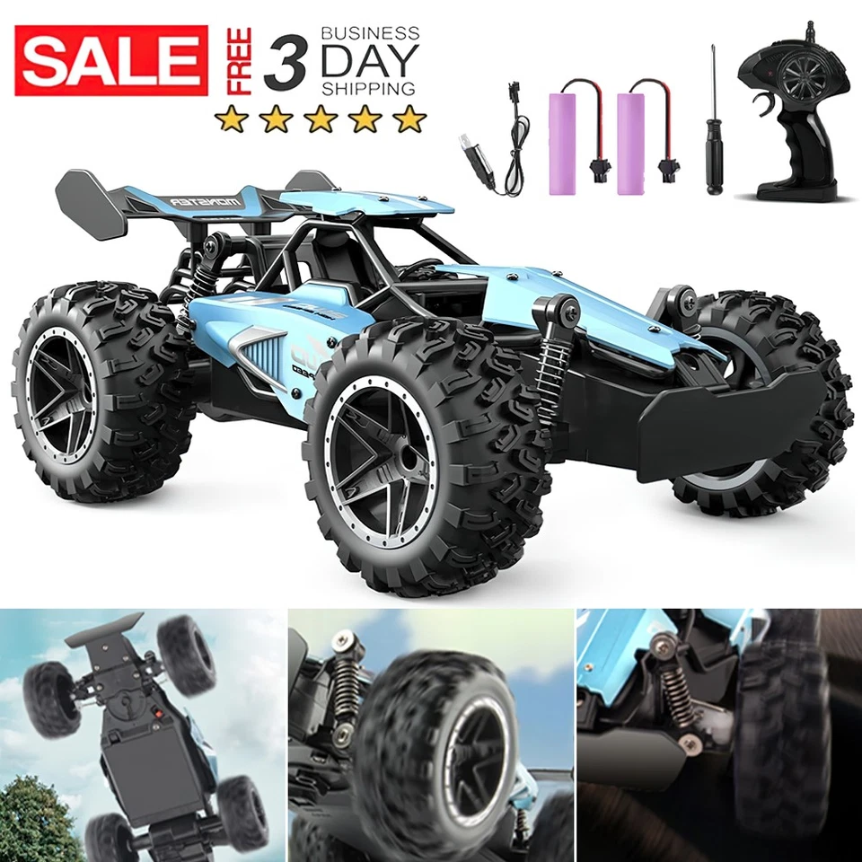 Ferngesteuertes Auto Offroad Draußen 2-Akku 1:18 15 km/h RC Buggy Rennwagen 2WD - Bild 2 von 4