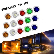 10/20x 3/4" Round Marker Lights Strobe Blue LED Truck Trailer Side Bullet Light