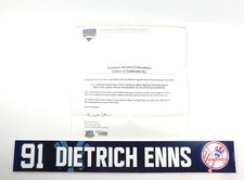 Dietrich Enns #91 2017 NY Yankees Spring Training Game Used Locker Nameplate