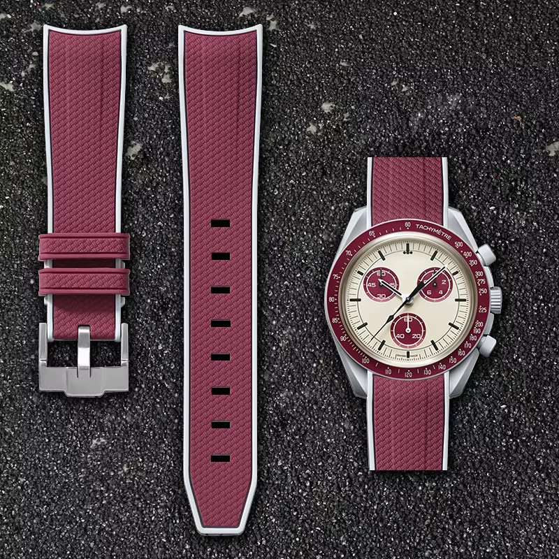  Swatch 20Mm Curve Watch Strap Speedmaster Moonswatch Planet Snoopy Watchband Qu