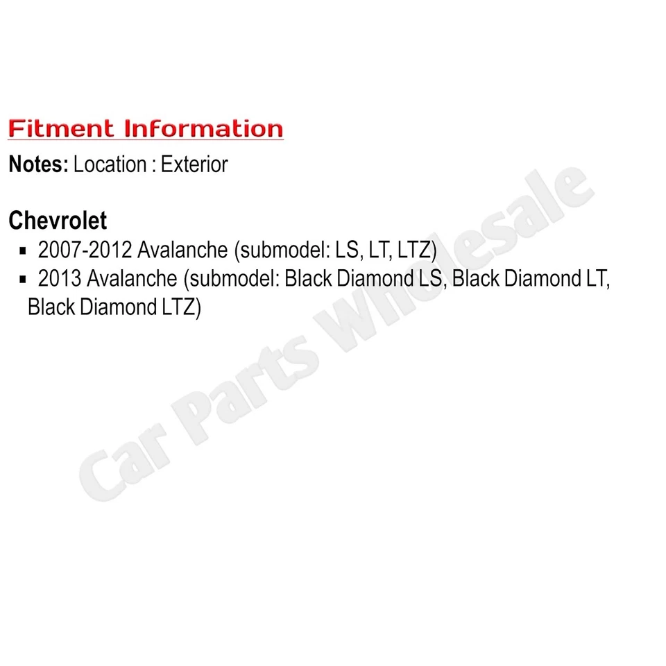 Manija del portón trasero para Chevrolet Avalanche 2007-2013 negra Foto 2 de 2