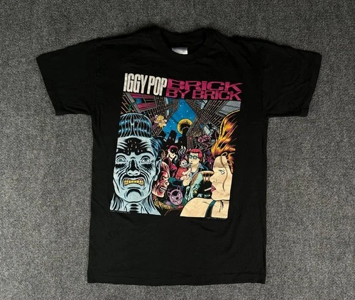 90s Iggy Pop Brick By Brick World Tour T-Shirt 1990s vintage concert t-shirt, vintage, single stitch, B+ condition
