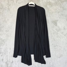 Michael Stars Cardigan Womens One Size Black Open Front Drape Lightweight USA