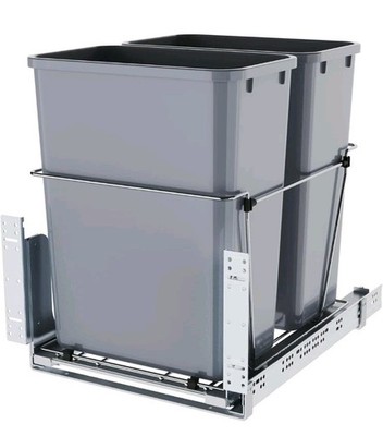 Double Pull-Out Trash Can for Under Kitchen Cabinets Includes Double 35QT Trash 