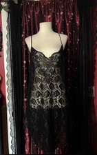 Women  s Black Lace Lingerie Slip Dress