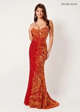 Authentic Rachel Allan 70316 Dress--Color: Red/Orange - Size: 6 -Prom Dress
