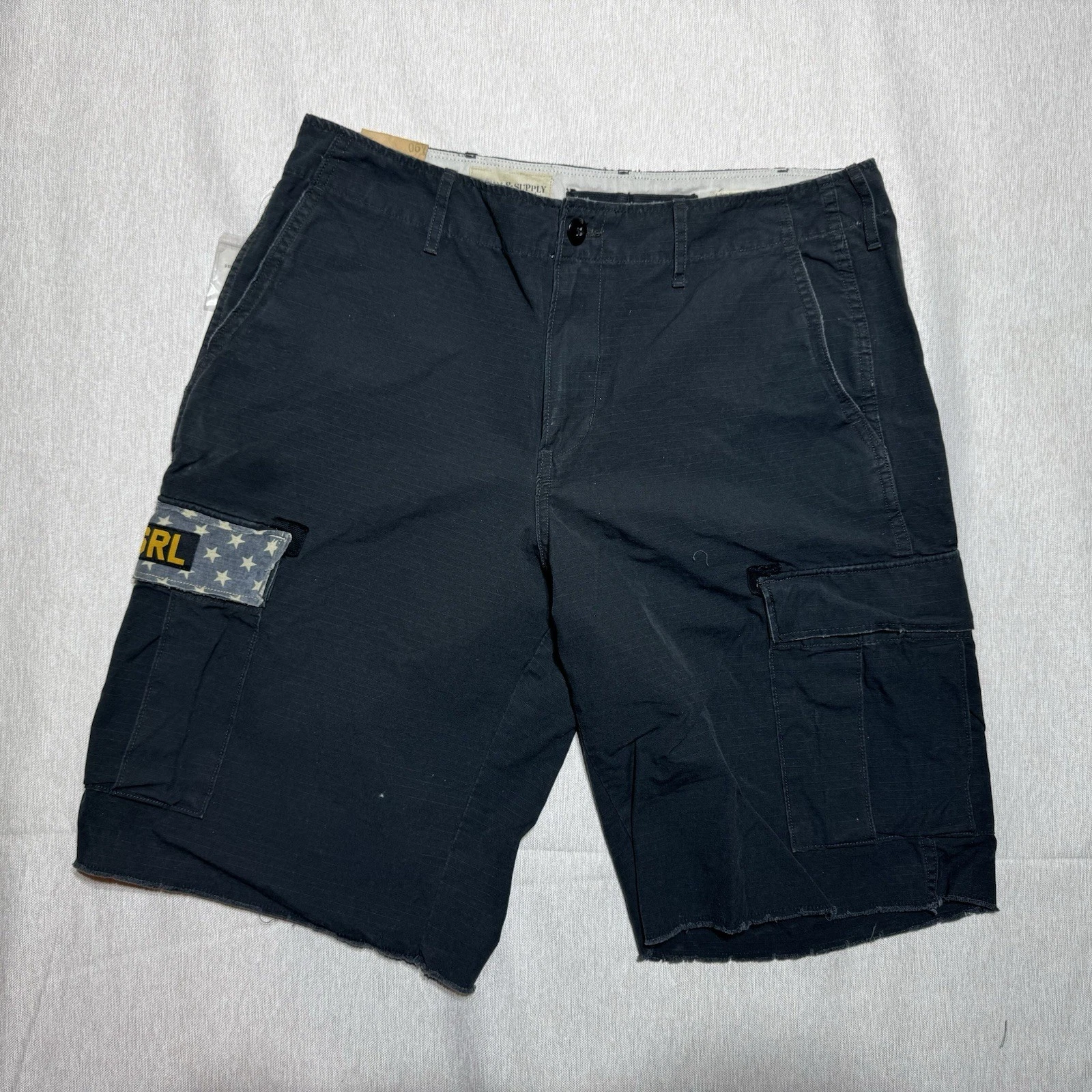 Denim & Supply Black Cargo Shorts D.S. USRL Waist: 34