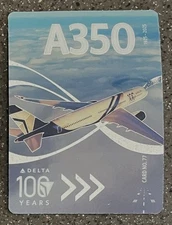 Delta Air Lines Trading Card A350 card No. 77 LIMITED ED.  100th ANNIVERSARY