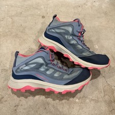 Merrell Moab Speed Sz 5 Blue Pink Trail Hiking Boots Shoes Big Kids Youth
