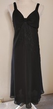 Vintage Oscar de la Renta Little Black Slip Dress Womens sz L Lace Sheer Layers