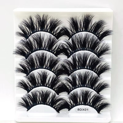 5/8 Paar 25 mm Nerz Wimpern 3D dramatische falsche Wimpern handgemachte flauschige Wimpern